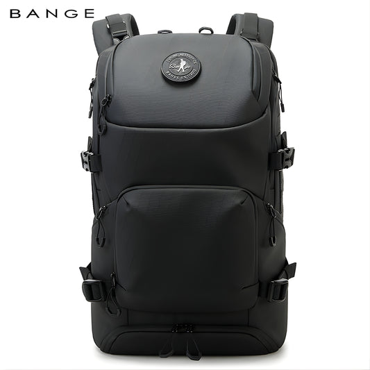 BANGE black waterproof outdoor hiking backpack with large capacity and padded shoulder straps