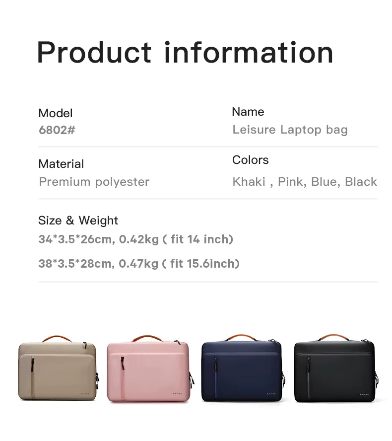 BANGE BG-6802 Laptop Sleeve with Handle — angled view