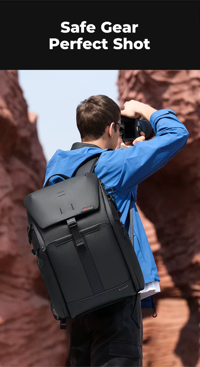 BANGE BG-XJ327 Waterproof Camera Backpack — packed view