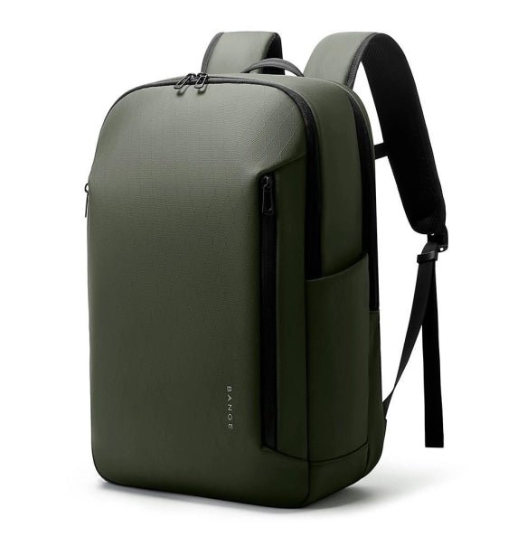 Rynex BANGE BG-3057 front, sleek green backpack with organized compartments, durable and scratch-resistant, perfect for daily commuting and travel