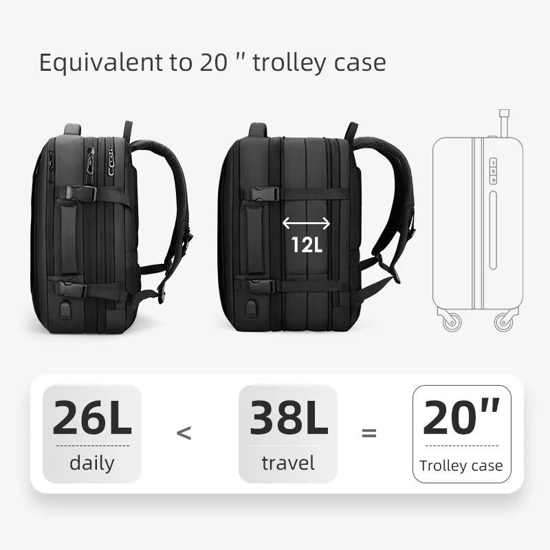 Mark Ryden Large Capacity Travel Backpack - 9299 — angled view