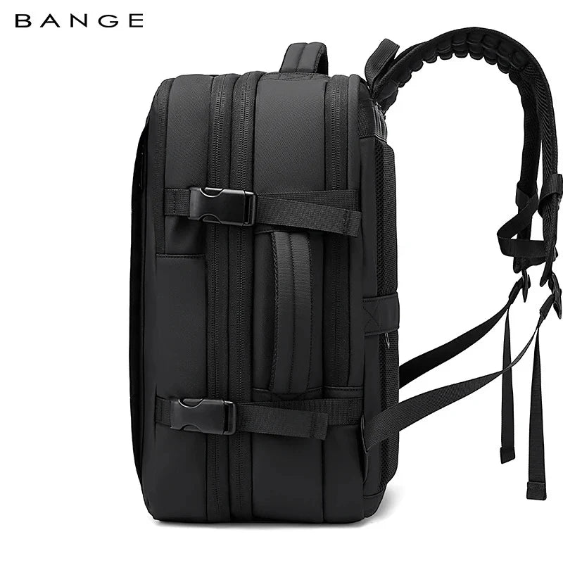 Expandable black travel backpack side view Caren – BGA-3028