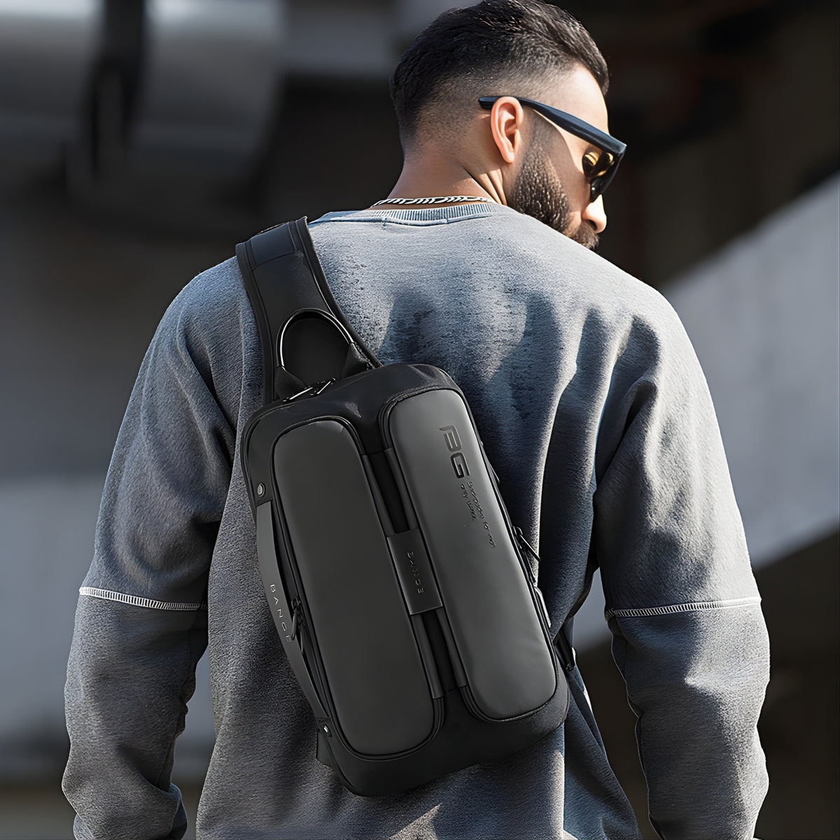 BANGE 7079 Waterproof Anti-Theft Sling Bag — lifestyle shot