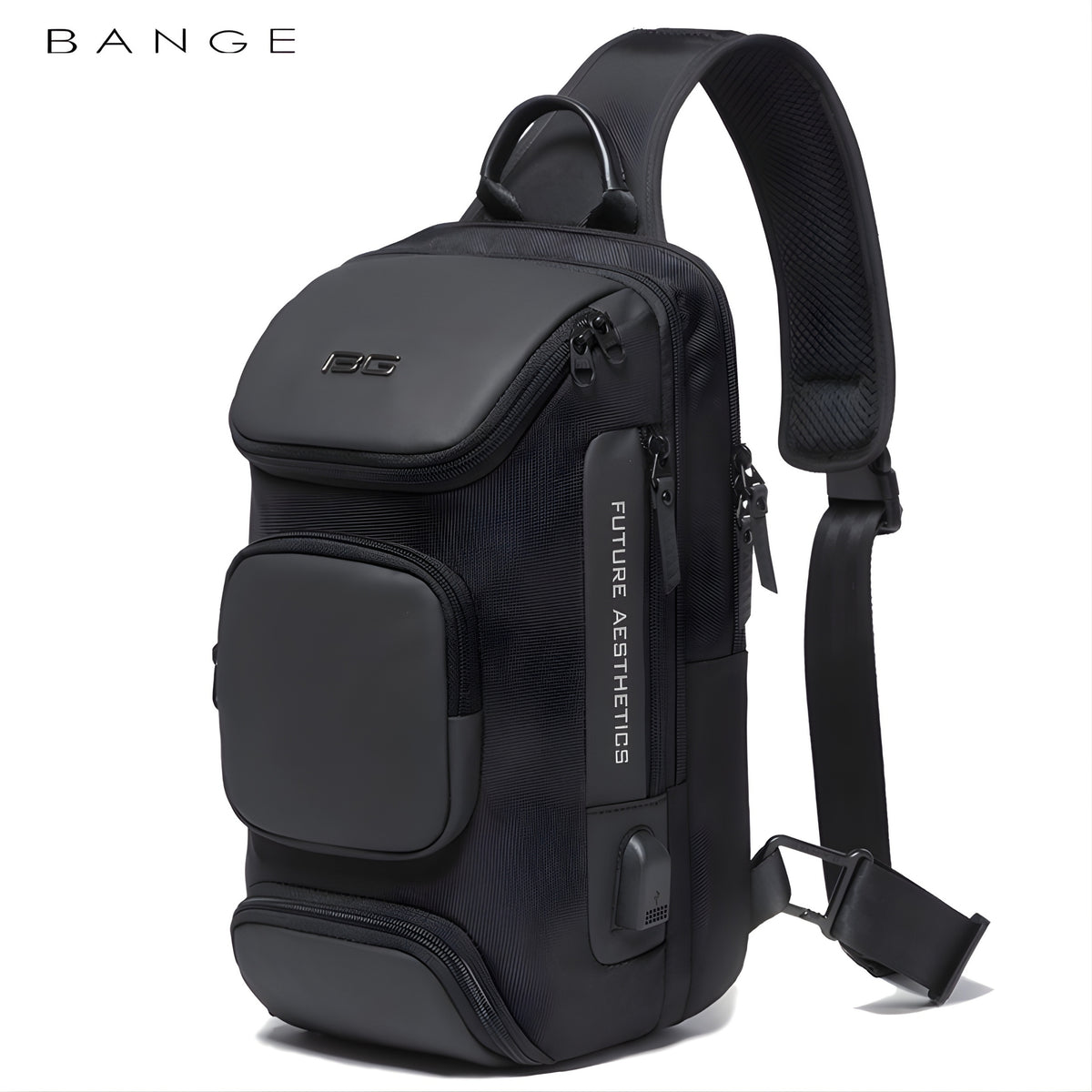 BANGE 7086 Waterproof Anti-Cut Sling Bag — back panel