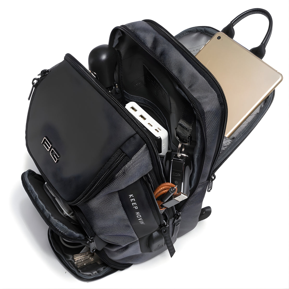 BANGE 7086 Waterproof Anti-Cut Sling Bag — side detail