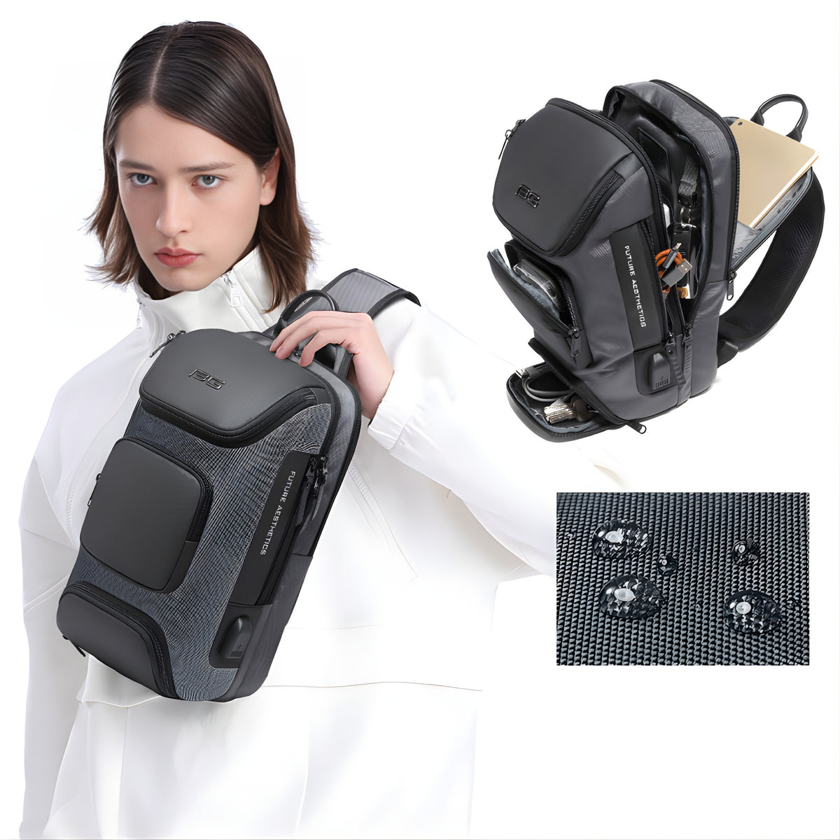 BANGE 7086 Waterproof Anti-Cut Sling Bag — interior compartment