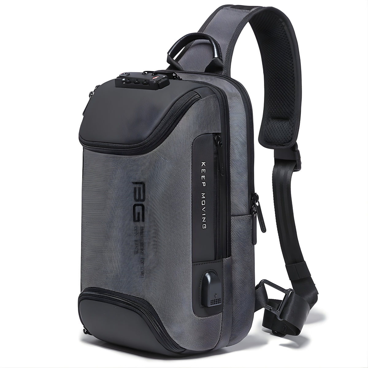 BANGE 7082 Waterproof Anti-Cut Sling Bag — back panel