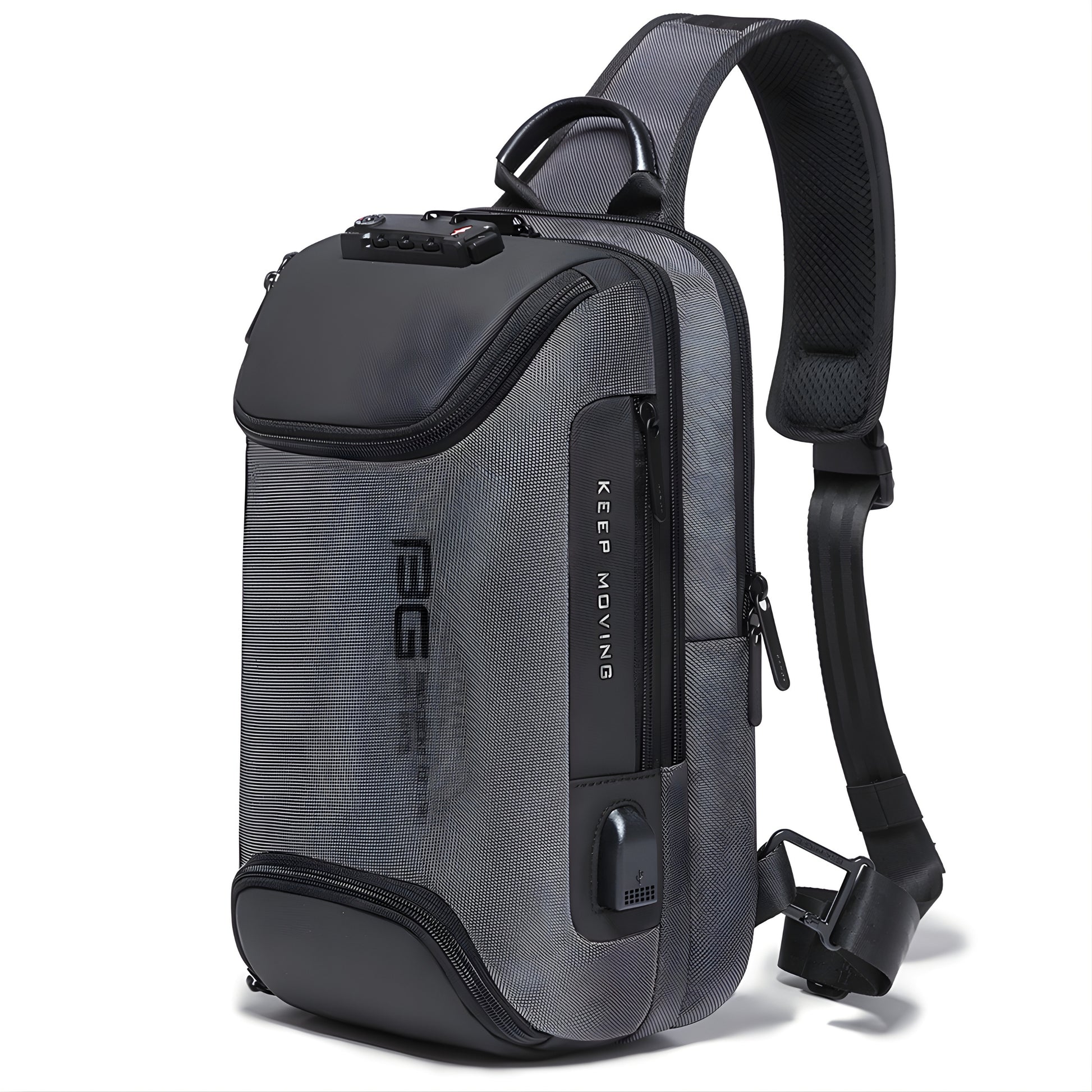 BANGE 7082 Waterproof Anti-Cut Sling Bag — back panel