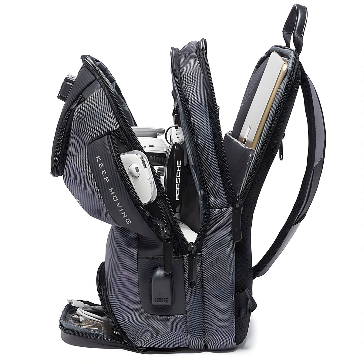 BANGE 7082 Waterproof Anti-Cut Sling Bag — side detail