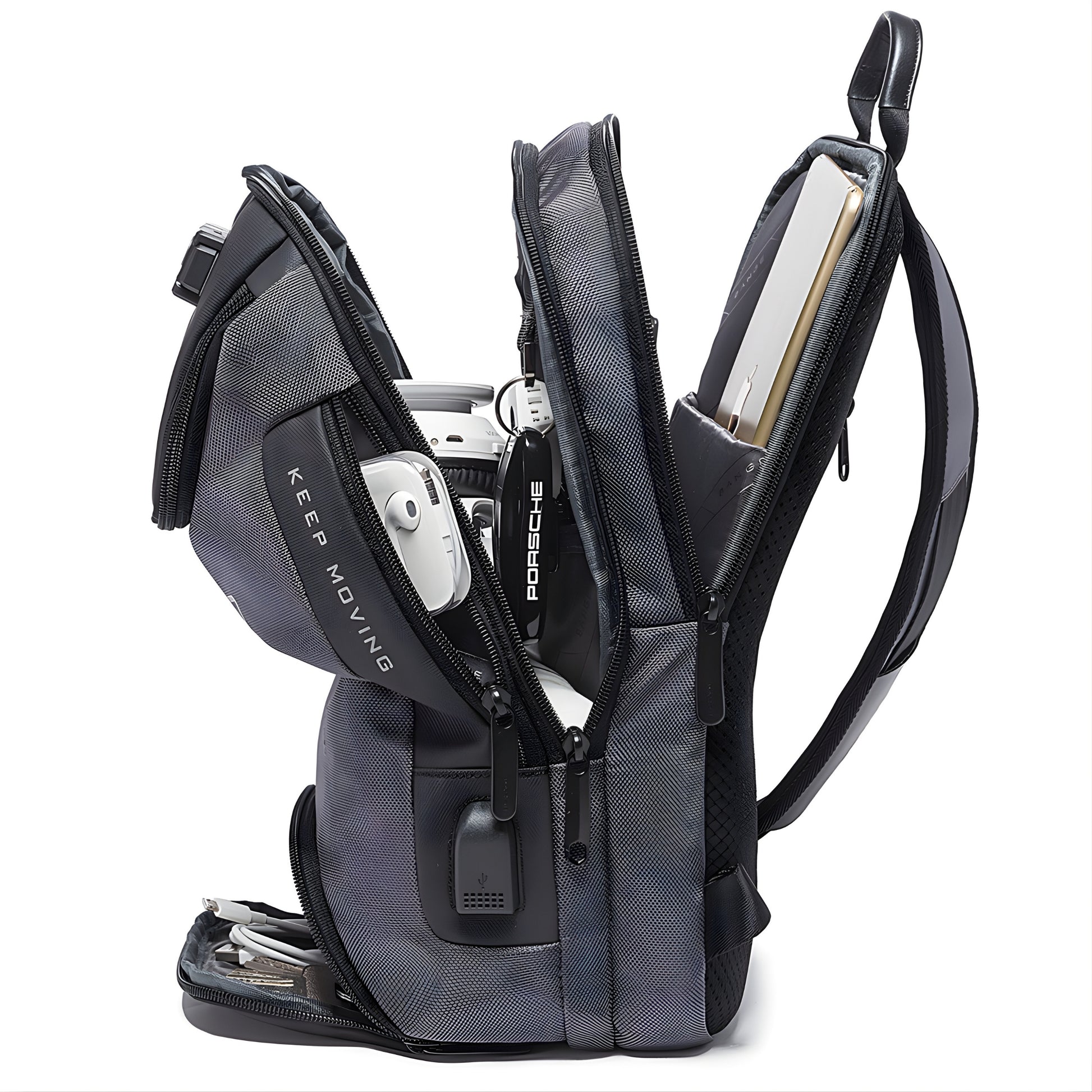 BANGE 7082 Waterproof Anti-Cut Sling Bag — side detail