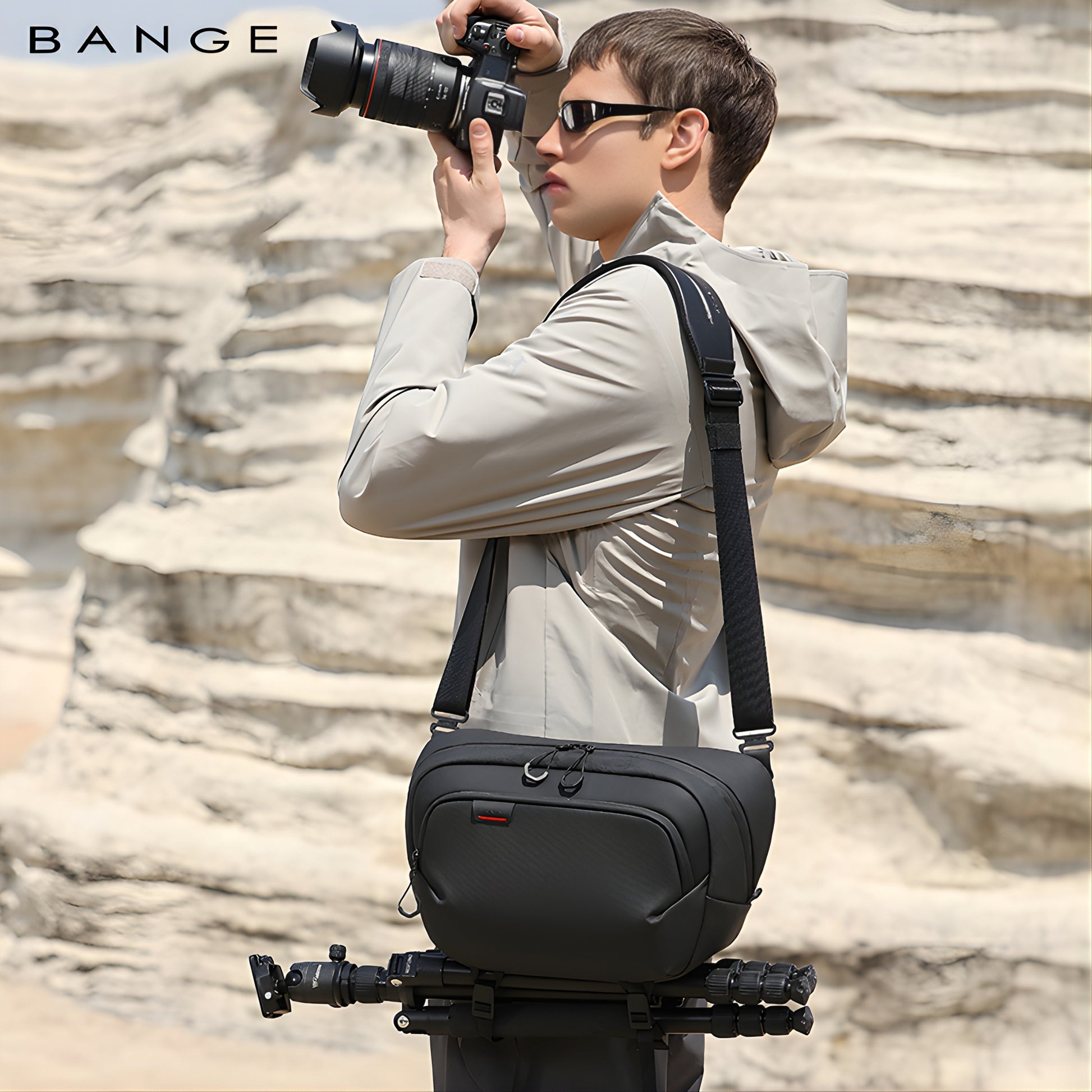 BANGE BG-XJ329 Waterproof 10L Camera Sling Bag — lifestyle shot