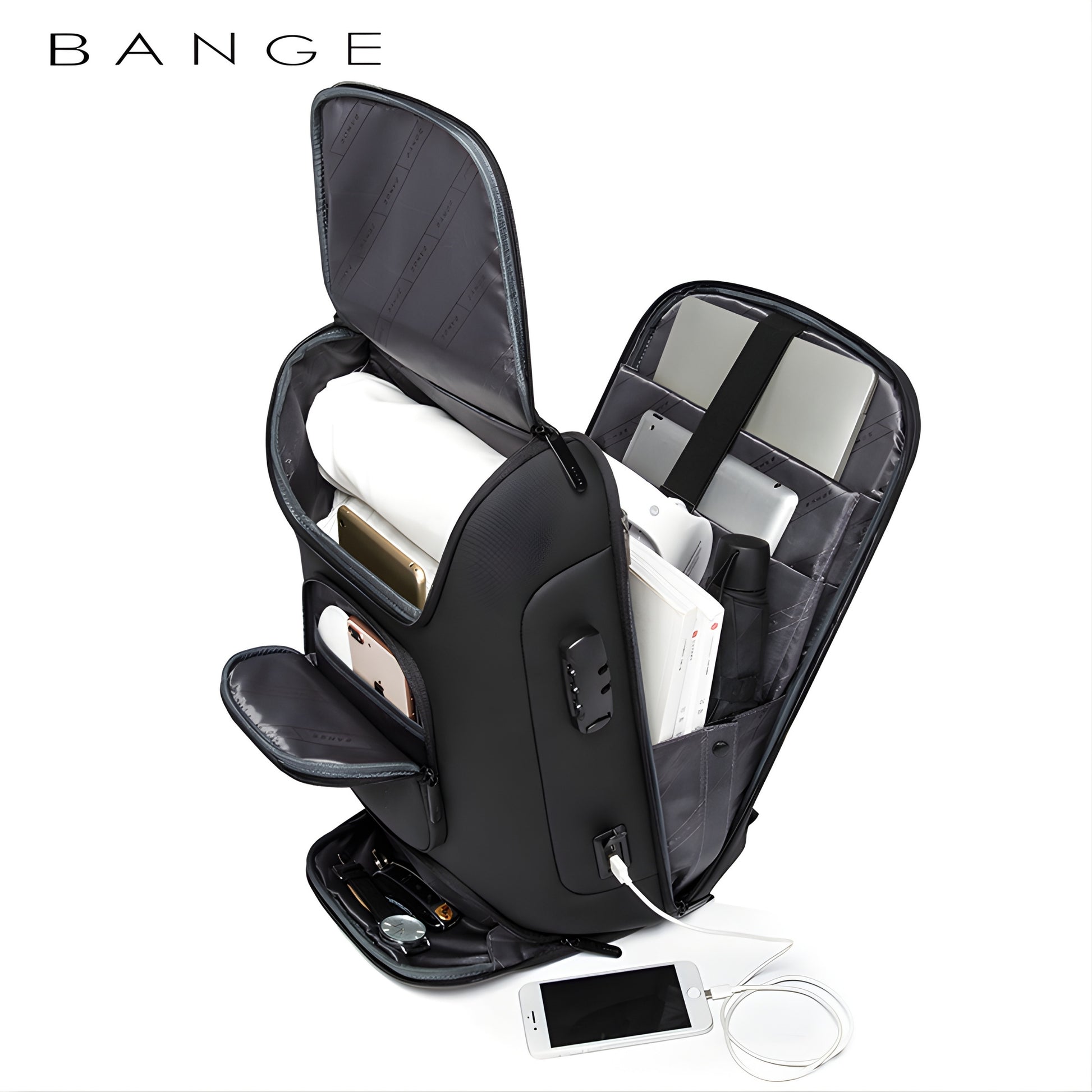 BANGE 7216Plus Waterproof Nylon Backpack — lifestyle shot