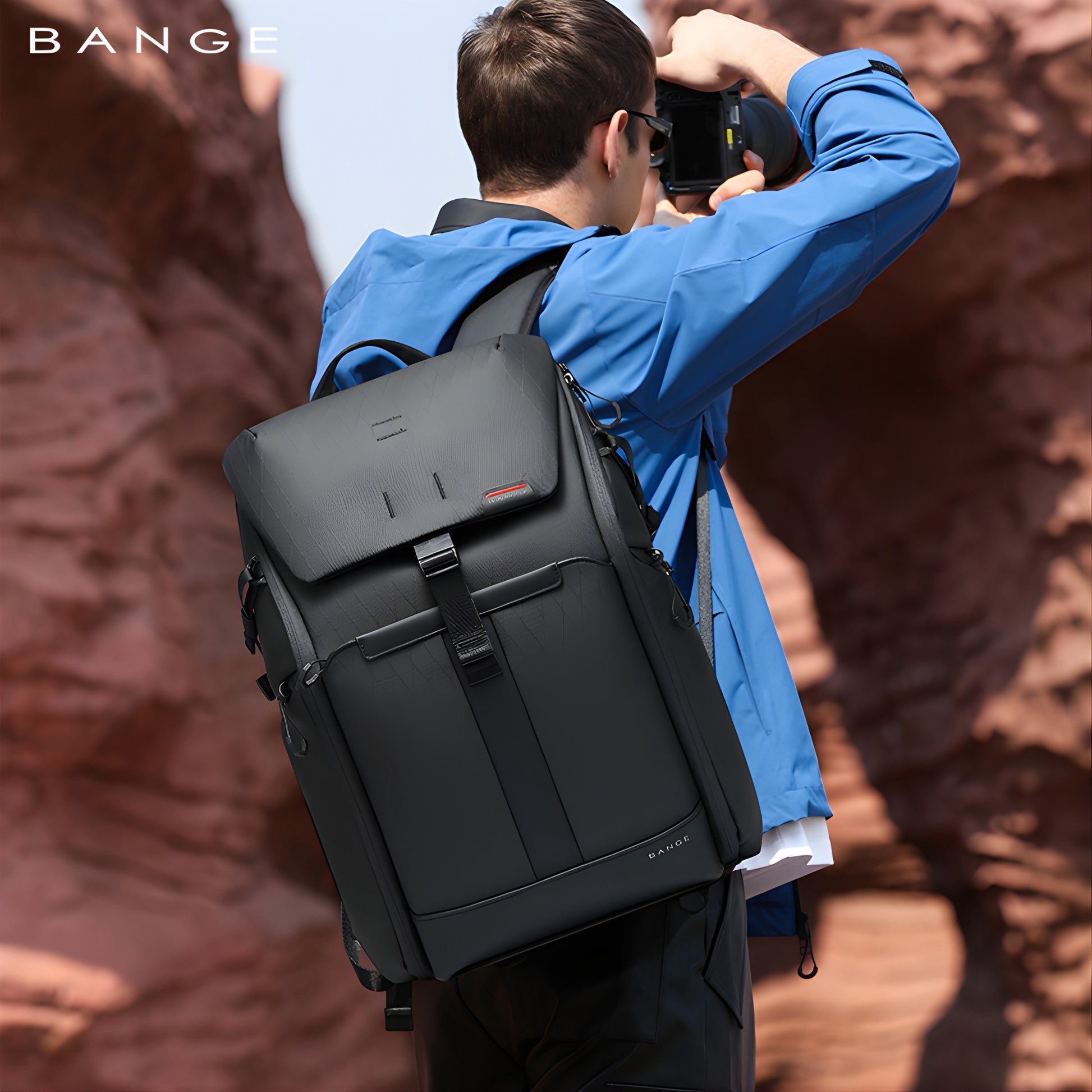 BANGE BG-XJ327 Waterproof Camera Backpack — lifestyle shot