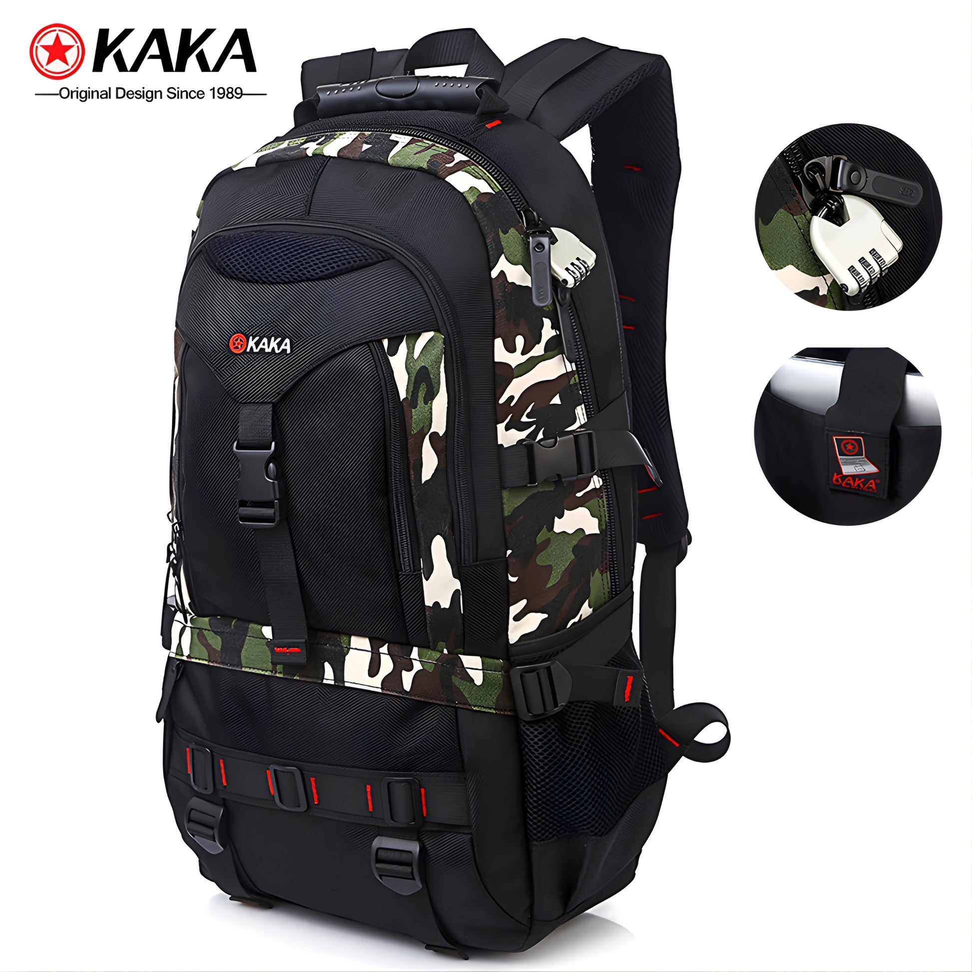 KAKA 2020 Waterproof Anti-Theft Travel Backpack — front view