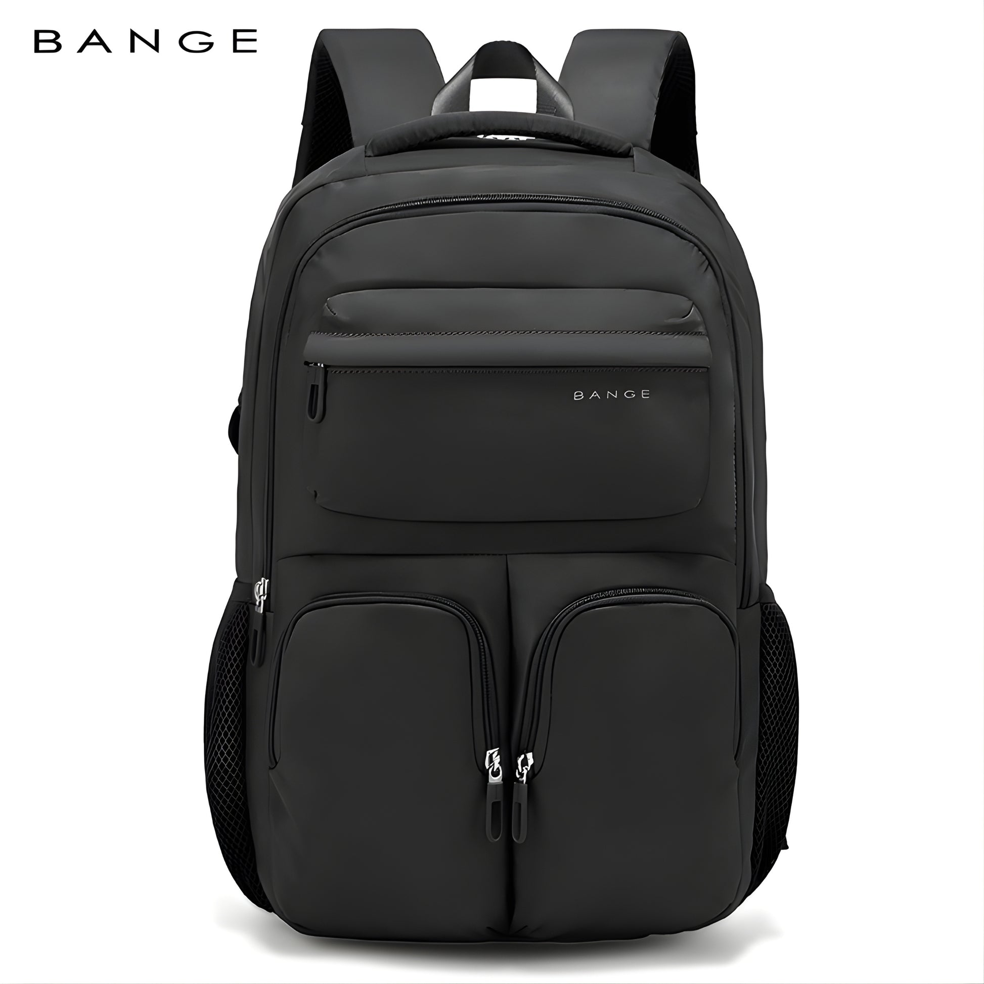 Waco: Multi-Layer Storage Lightweight Laptop Backpack with Side Bottle Pocket — front view