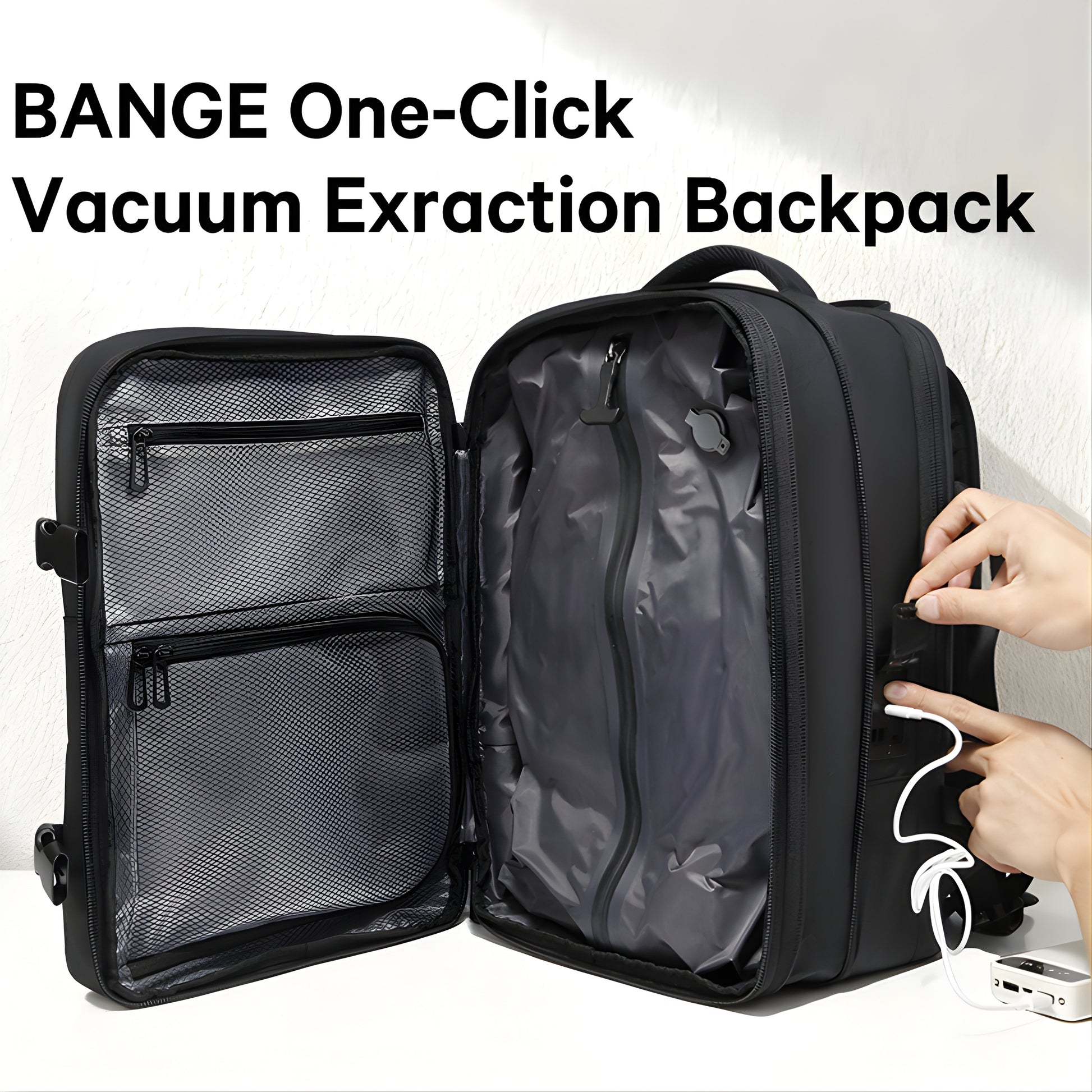 Caren: Expandable Multi-Layered Backpack with Air Compression System — in use