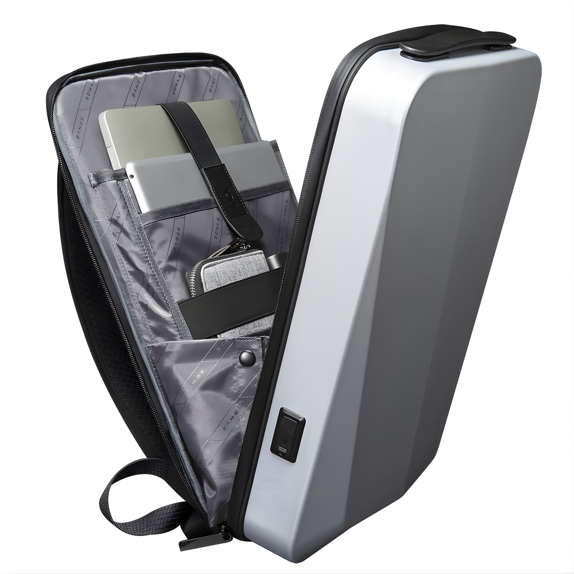 Leila: Hardshell Waterproof 24L Backpack with Anti-Theft feature — interior compartment