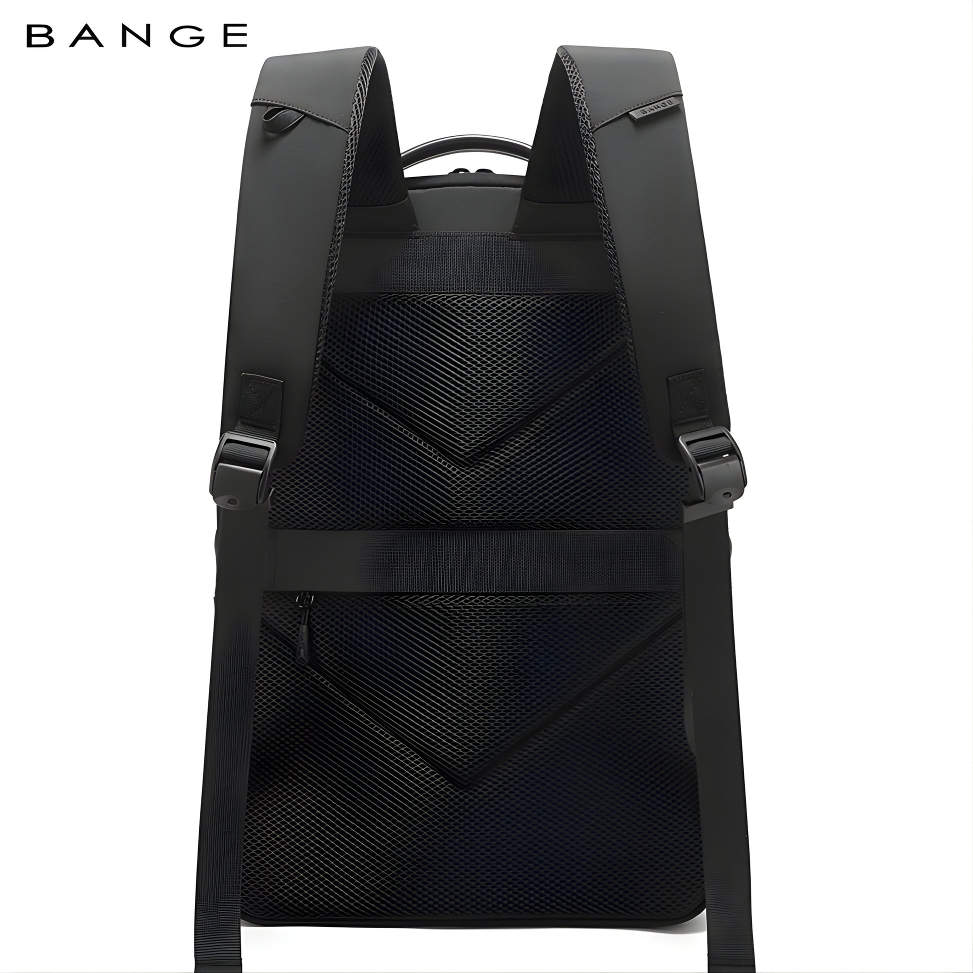 Tanini: Waterproof Lightweight Laptop Backpack with Bottle Holder — side detail