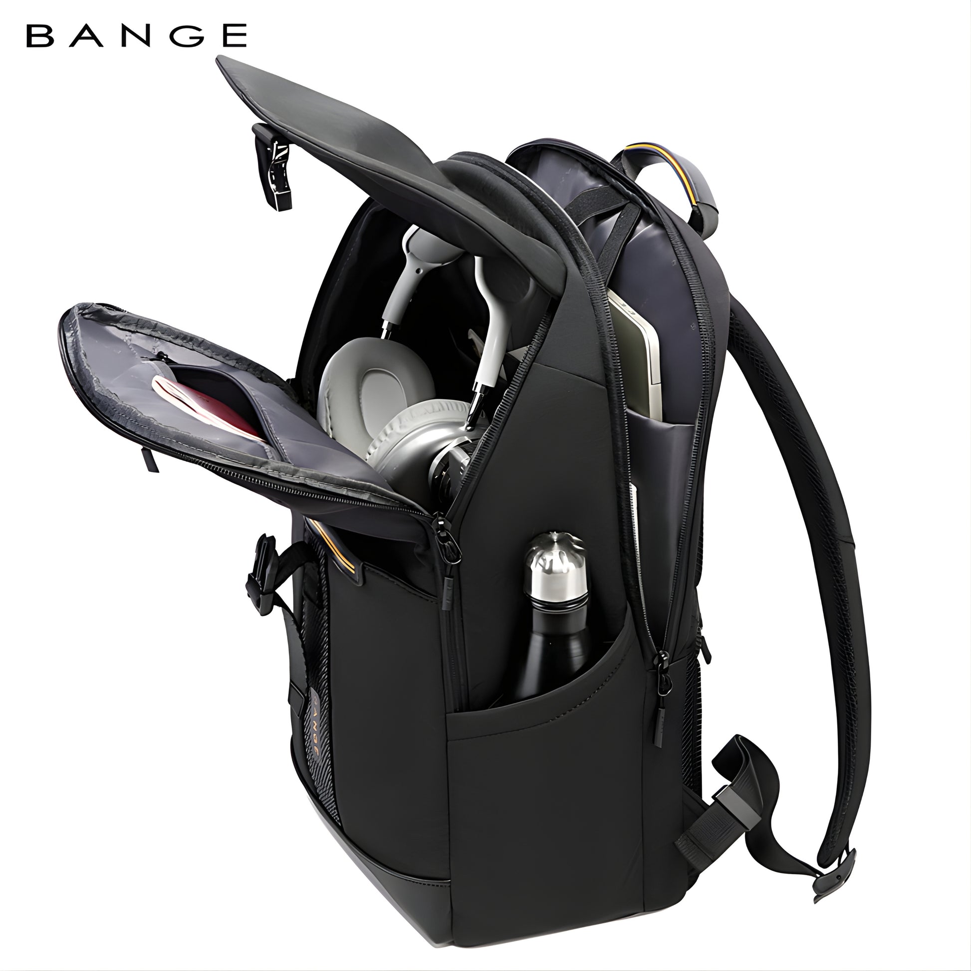 Tanini: Waterproof Lightweight Laptop Backpack with Bottle Holder — interior compartment
