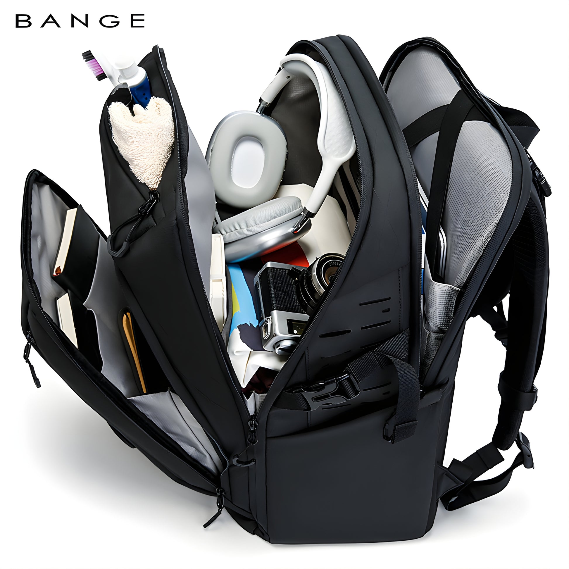 Mina: Multi-Functional Waterproof Outdoor Travel Backpack with USB Charging Port — interior compartment