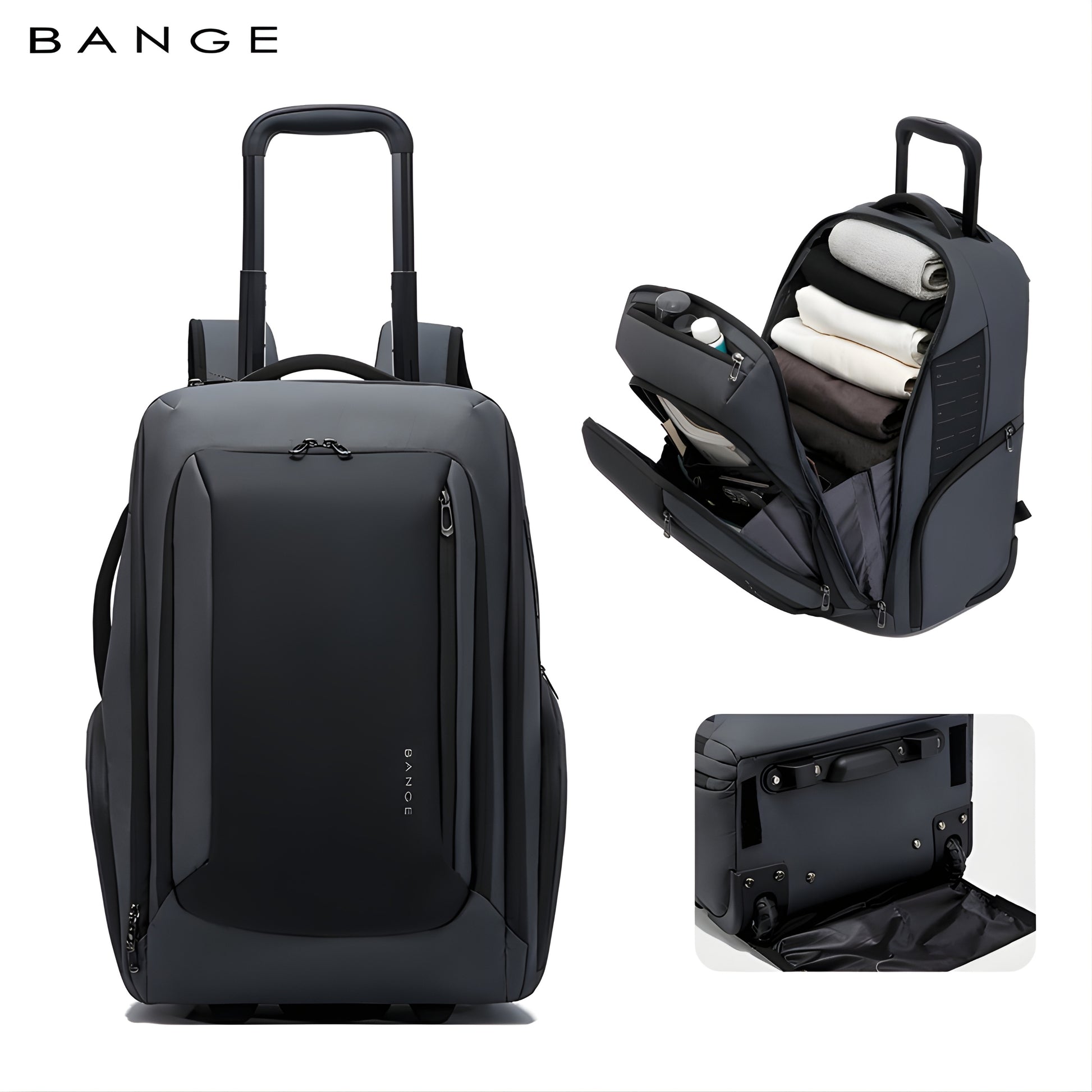 Belen: 50L Waterproof Business Travel Backpack with 17″ Laptop Compartment & Shoes Pocket — interior compartment