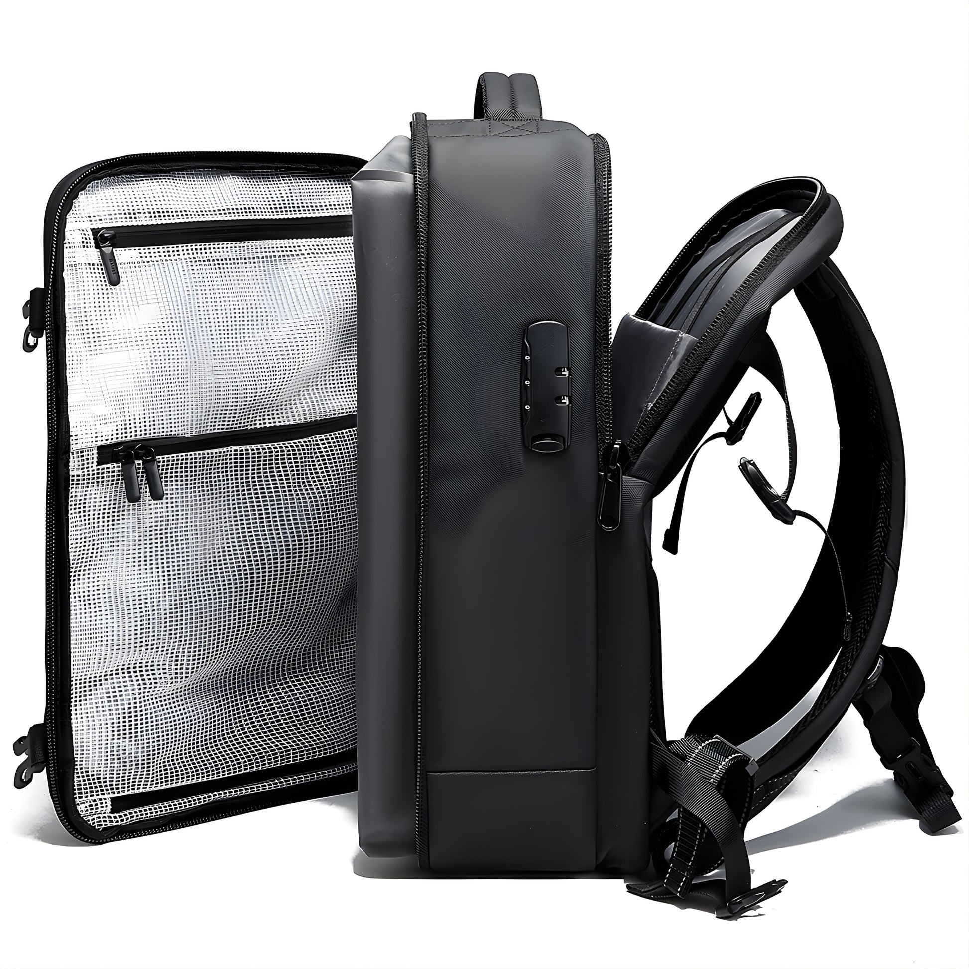 Lemi: 40L Travel Outdoor Carry-On Backpack with Air Compression 17″ laptop — size reference