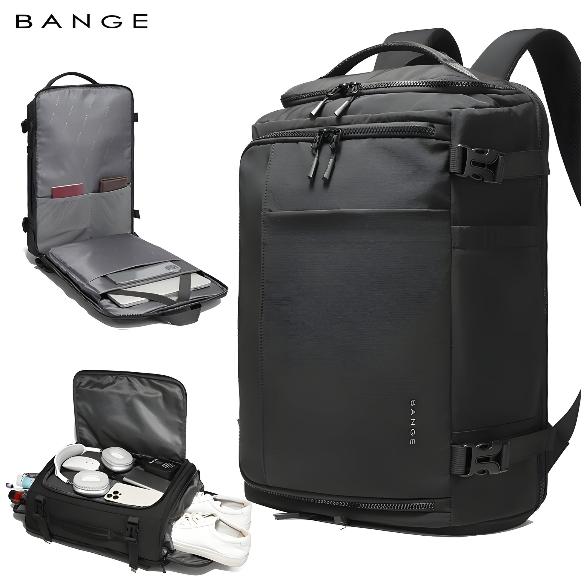 Otis: 24L Waterproof 15'6 Laptop Backpack with Shoe Compartment — back panel