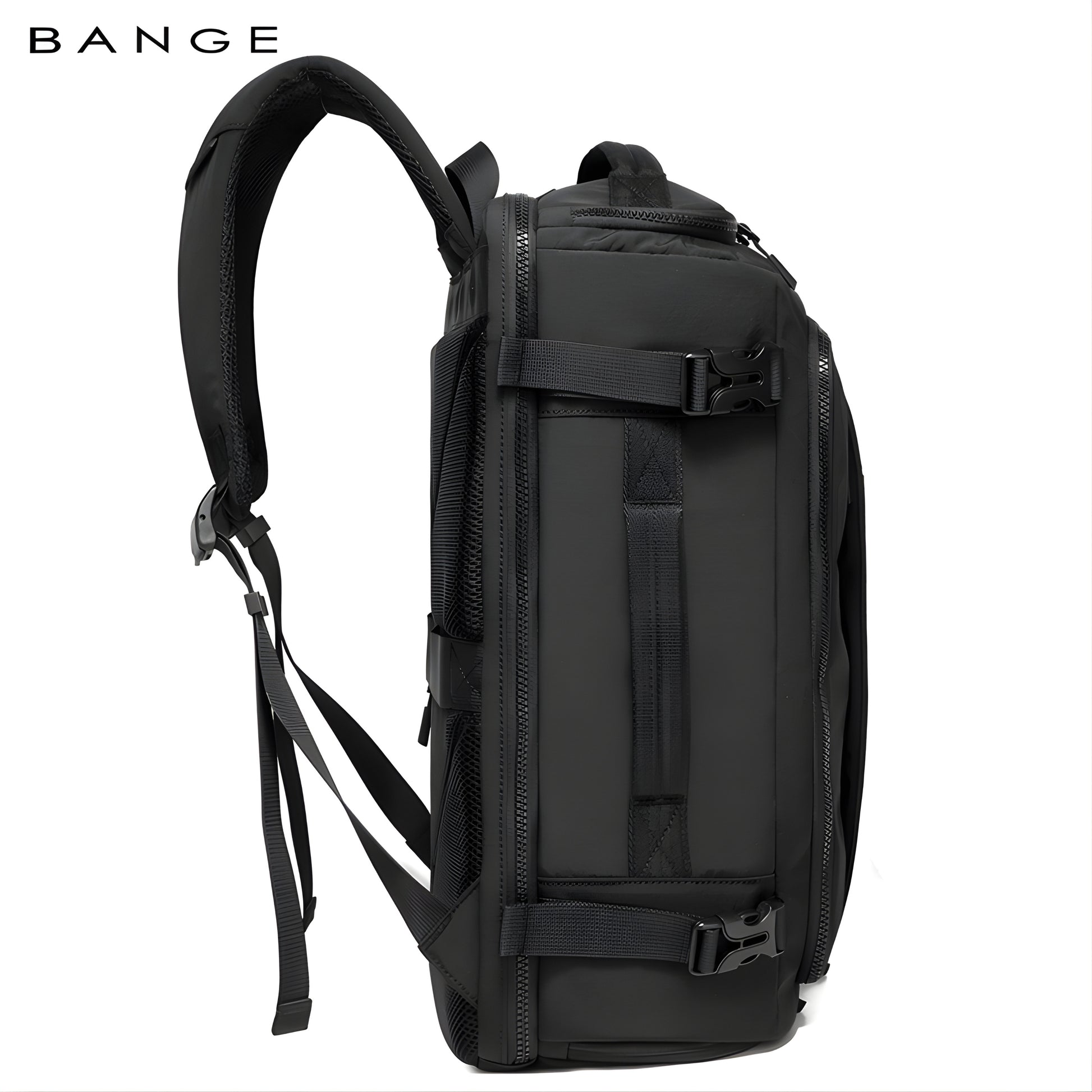 Otis: 24L Waterproof 15'6 Laptop Backpack with Shoe Compartment — side detail