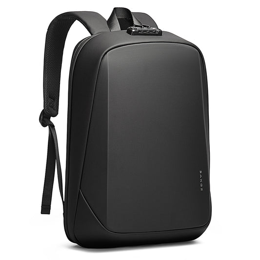 Bange 7251 Model Torin Sleek black anti-theft backpack, featuring lock on top
