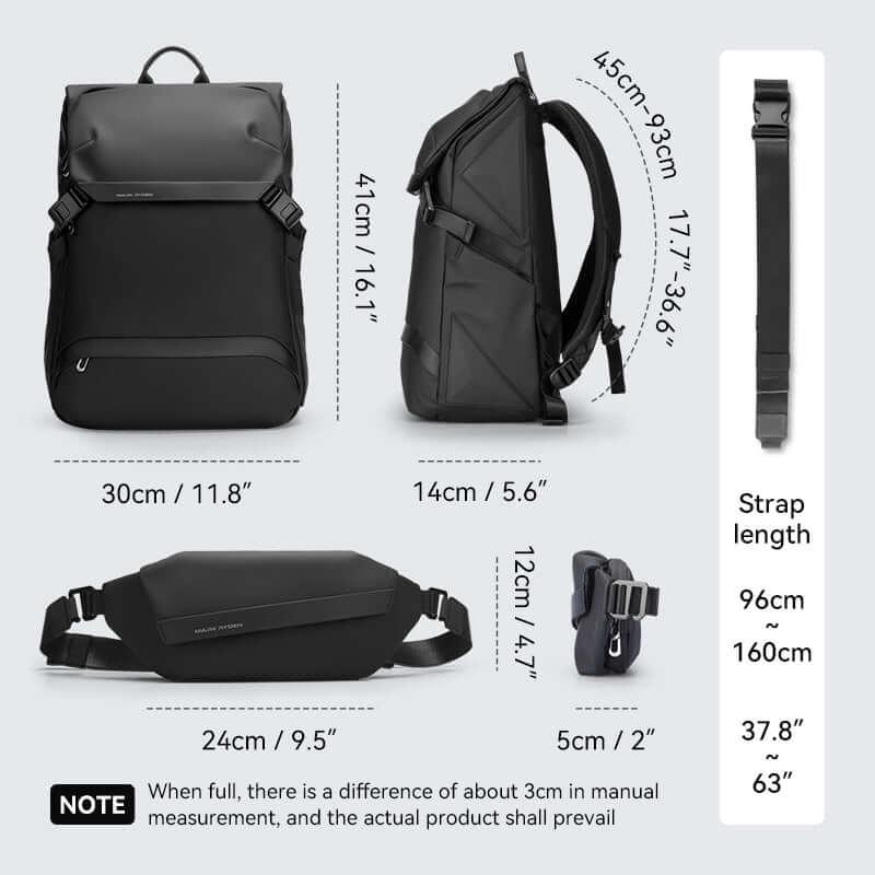 Mark Ryden Multi-Function Two-in-One Casual Backpack - 2859 — angled view