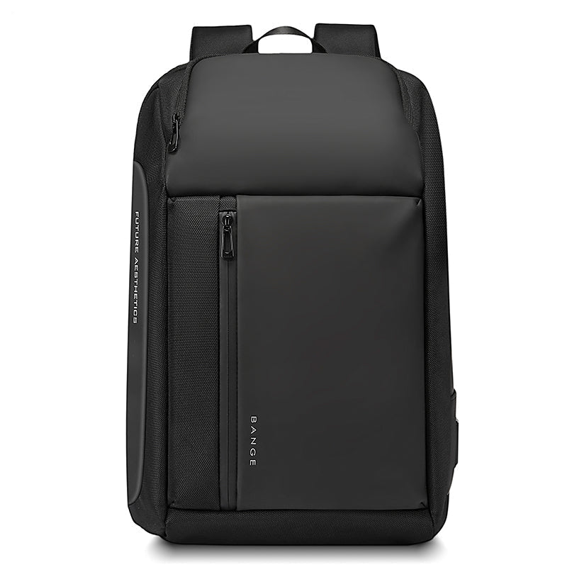 BANGE 7663 black backpack front view on a white background