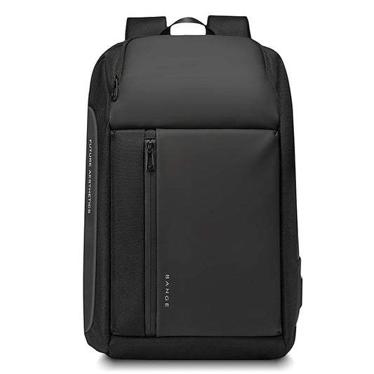 BANGE 7663 black backpack front view on a white background
