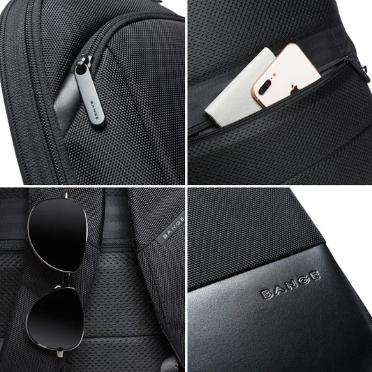 Ontra-BANGE BG-77115 close-up view, high-quality zippers and durable Oxford cloth, water-resistant and wear-resistant, designed for daily professional use