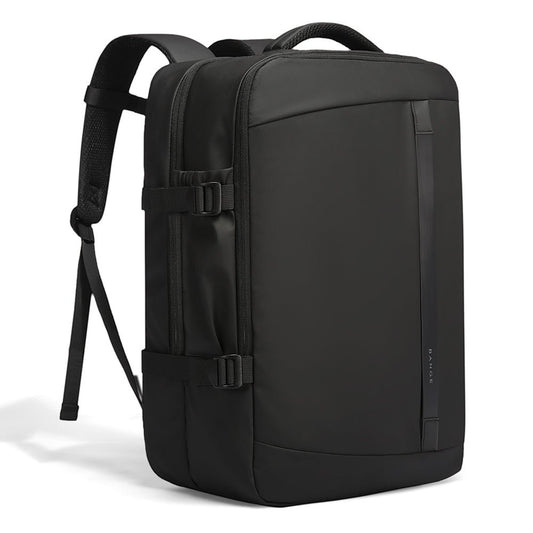 Angled view of a black BANGE Movera 2892 waterproof backpack on a white background